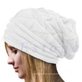 Womens Outono Inverno Quente Knitted Slouchy Cross Caps Beanie trançado cabo torcido Hat (HW107)